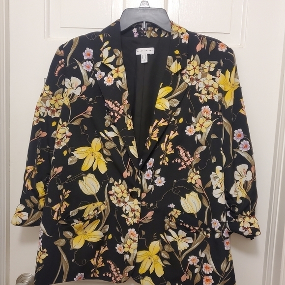 EC Susan Graver Floral Print Colorful Blazer Size 14, Preppy, casual - Picture 10 of 12